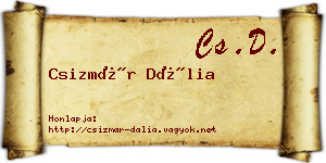 Csizmár Dália névjegykártya